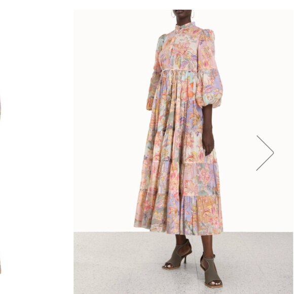 Zimmermann Belted Cotton Tiered Dress -perfect for special occasions - Picture 2 of 14